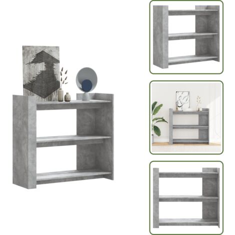 The Living Store Mesa consola de madera de ingeniería gris hormigón 100x35x90 cm - Madera de ingeniería