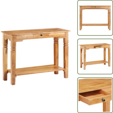 The Living Store Mesa consola de madera maciza de acacia 100x40x76 cm - Mesa de acacia