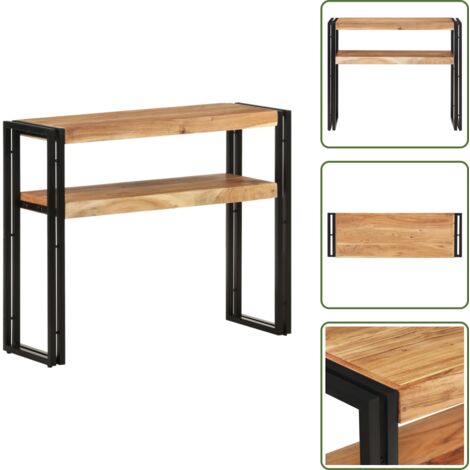 The Living Store Mesa consola de madera maciza de acacia 90x30x75 cm - Madera maciza