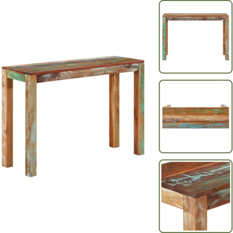 The Living Store Mesa consola de madera maciza reciclada 110x35x76 cm - Mesa de madera reciclada