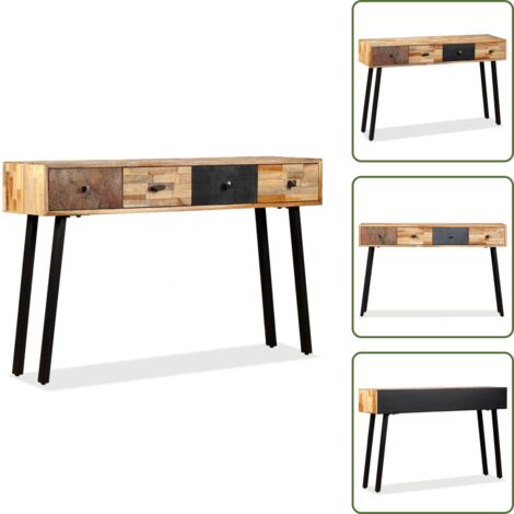 The Living Store Mesa consola de teca maciza reciclada 120x30x76 cm - Mesa de teca
