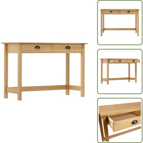 The Living Store Mesa consola Hill con 2 cajones madera pino 110x45x74 cm - Mesa de madera