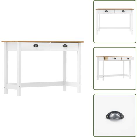 The Living Store Mesa consola Hill con 2 cajones madera pino 110x45x74 cm - Mesa de madera