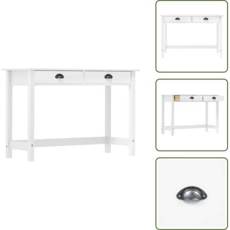The Living Store Mesa consola Hill con 2 cajones madera pino 110x45x74 cm - Mesa de madera