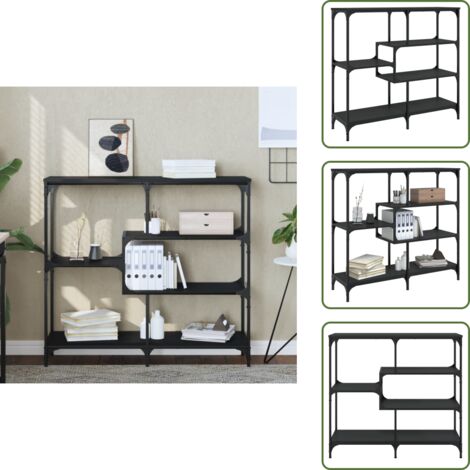 The Living Store Mesa consola madera contrachapada negro 103x32x95 cm - Mesa de pasillo