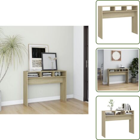The Living Store Mesa consola madera contrachapada roble Sonoma 105x30x80 cm - Mesa consola
