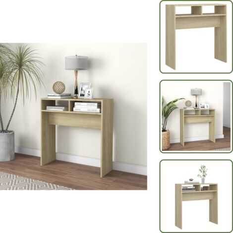 The Living Store Mesa consola madera contrachapada roble Sonoma 78x30x80 cm - Mesa de salón