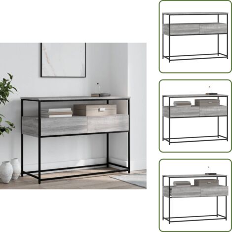 The Living Store Mesa consola madera de ingeniería gris Sonoma 100x40x75 cm - Mesa de entrada