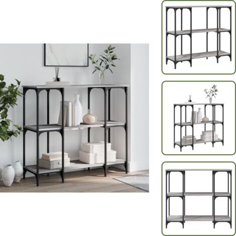 The Living Store Mesa consola madera de ingeniería gris Sonoma 102x35x90 cm - Mesa de pasillo