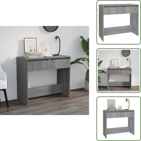 The Living Store Mesa consola madera de ingeniería gris Sonoma 89x41x76,5 cm - Mesa consola