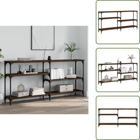 The Living Store Mesa consola madera de ingeniería marrón roble 160x29x75 cm - Madera de ingeniería
