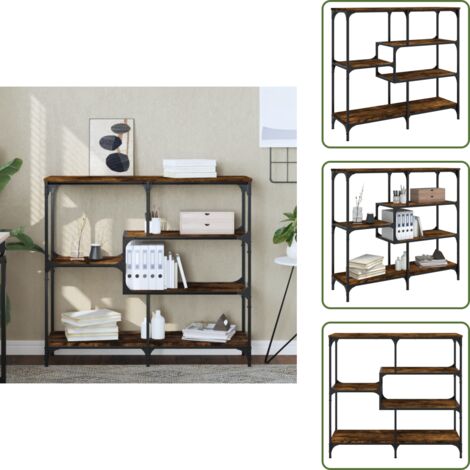The Living Store Mesa consola madera de ingeniería roble ahumado 103x32x95 cm - Mesa de pasillo