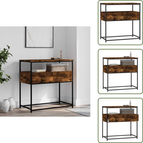 The Living Store Mesa consola madera de ingeniería roble ahumado 75x40x75 cm - Mesa de entrada