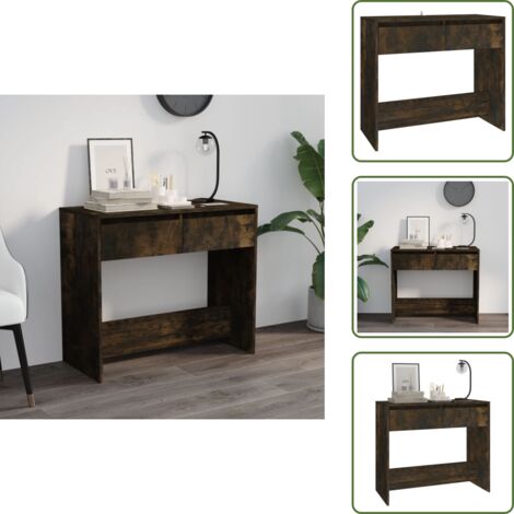 The Living Store Mesa consola madera de ingeniería roble ahumado 89x41x76,5 cm - Mesa consola