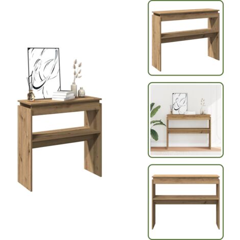 The Living Store Mesa consola madera de ingeniería roble artesanal 102x30x80 cm - Almacenamiento