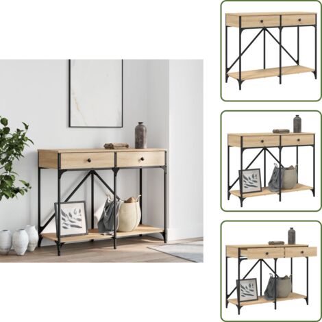The Living Store Mesa consola madera de ingeniería roble Sonoma 100x39x78,5 cm - Mesa de pasillo