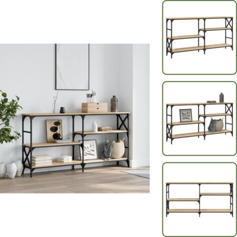 The Living Store Mesa consola madera de ingeniería roble Sonoma 150x29x76,5 cm - Mesa consola