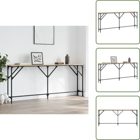 The Living Store Mesa consola madera de ingeniería roble Sonoma 180x23x75 cm - Mesa de entrada