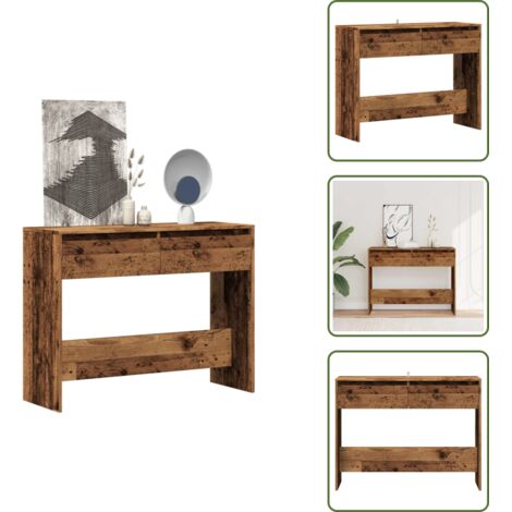 The Living Store Mesa consola madera ingeniería madera envejecida 100x35x76,5 cm - Madera envejecida