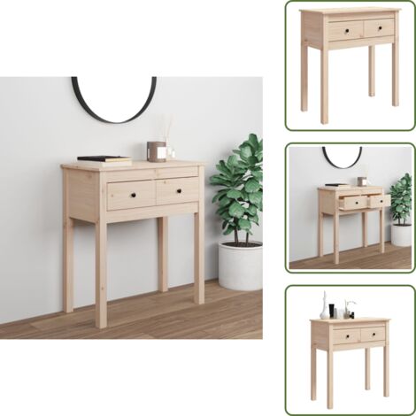 The Living Store Mesa consola madera maciza de pino 70x35x75 cm - Mesa de entrada