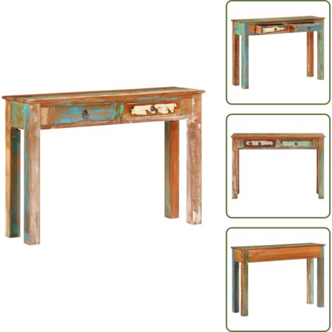 The Living Store Mesa consola madera maciza reciclada 110x30x75 cm - Mesa de consola
