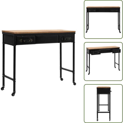 The Living Store Mesa consola madera MDF y abeto 100x33,5x80 cm - Mesa auxiliar