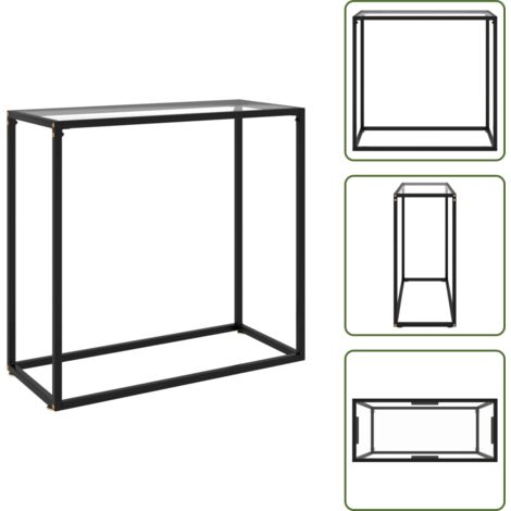 The Living Store Mesa consola vidrio templado transparente 80x35x75 cm - Mesa auxiliar