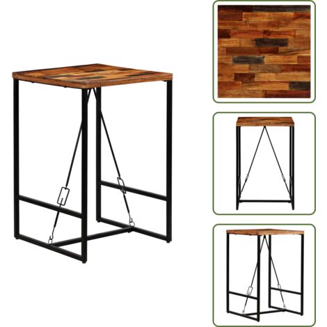 The Living Store Mesa de bar madera maciza reciclada 70x70x106 cm - Madera reciclada