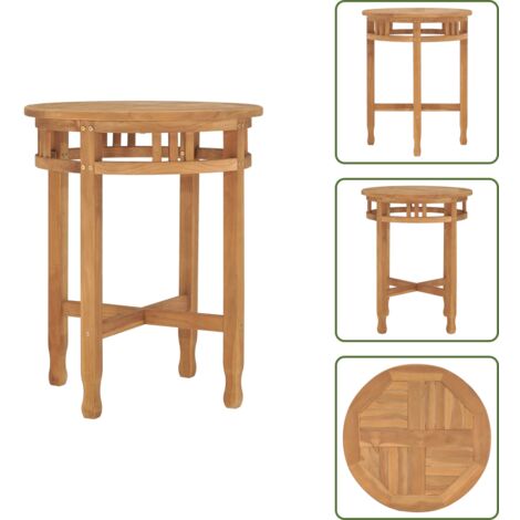 The Living Store Mesa de bistró de madera maciza de teca Ø60x75,5 cm - Mesa de bistró