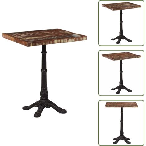 The Living Store Mesa de bistró de madera maciza reciclada 60x60x76 cm - Madera reciclada