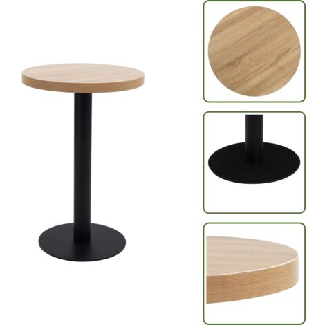 The Living Store Mesa de bistró MDF marrón claro 50 cm - Mesa de madera