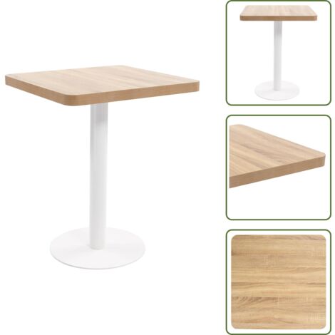 The Living Store Mesa de bistró MDF marrón claro 60x60 cm - Mesa de madera