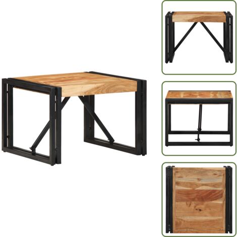 The Living Store Mesa de centro 50x50x35 cm madera maciza acacia - Madera maciza