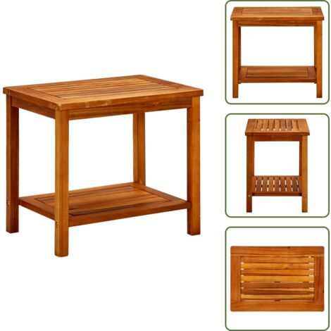 The Living Store Mesa de centro de madera maciza de acacia 50x35x45 cm - Madera maciza