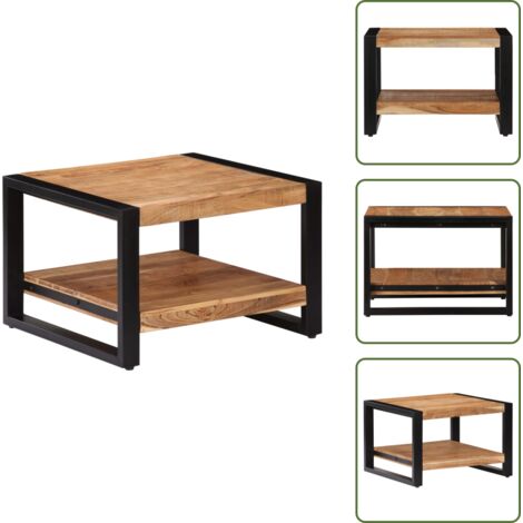 The Living Store Mesa de centro de madera maciza de acacia 60x60x40 cm - Mesa de salón