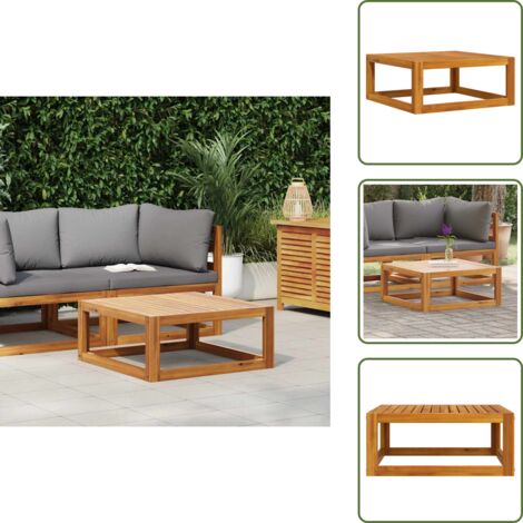 The Living Store Mesa de centro de madera maciza de acacia 68x68x29 cm - Madera de acacia