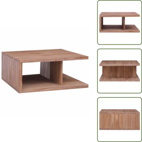 The Living Store Mesa de centro de madera maciza de teca 170x70x30 cm - Mesa de madera