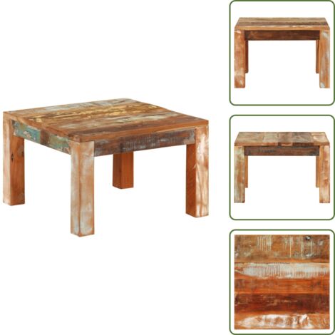 The Living Store Mesa de centro de madera maciza reciclada 55x55x35 cm - Madera maciza