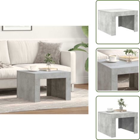 The Living Store Mesa de centro madera contrachapada gris hormigón 50x50x35 cm - Mesa de salón