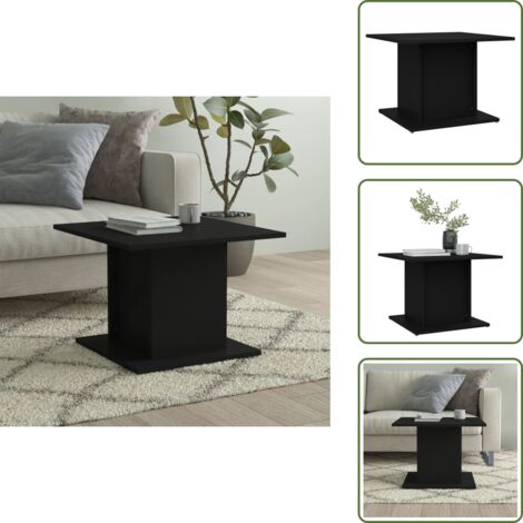 The Living Store Mesa de centro madera de ingeniería negro 55,5x55,5x40 cm - Mesa de centro de madera