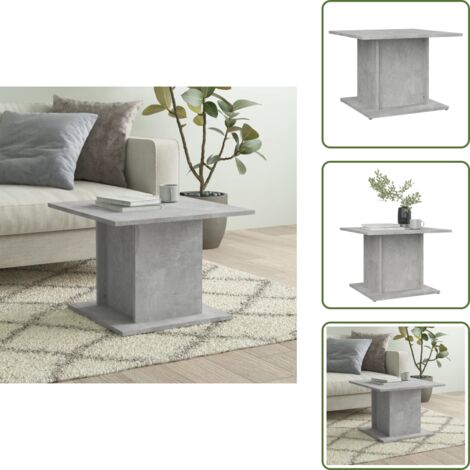The Living Store Mesa de centro madera ingeniería gris hormigón 55,5x55,5x40 cm - Mesa de centro gris hormigón