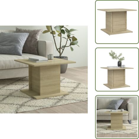 The Living Store Mesa de centro madera ingeniería roble Sonoma 55,5x55,5x40 cm - Mesa de centro de madera