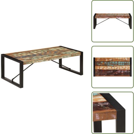 The Living Store Mesa de centro madera maciza reciclada 120x60x40 cm - Madera reciclada