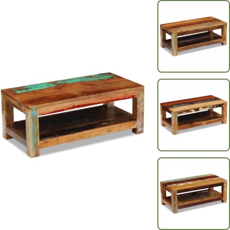 The Living Store Mesa de centro madera maciza reciclada 90x45x35 cm - Madera reciclada