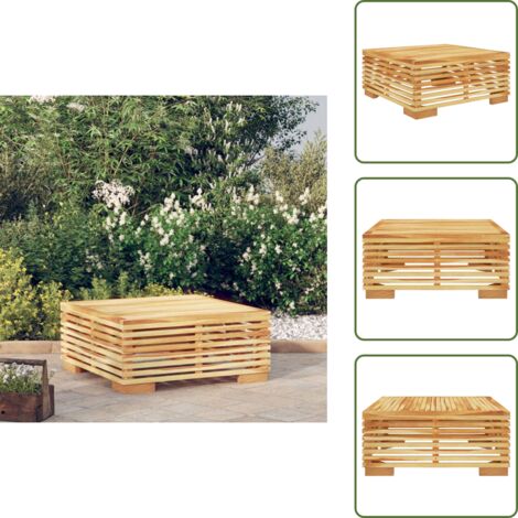 The Living Store Mesa de centro para jardín madera maciza teca 69,5x69,5x31 cm - Mesa de centro
