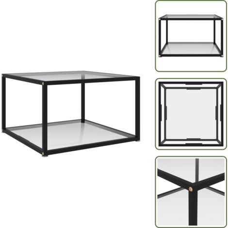 The Living Store Mesa de centro transparente vidrio templado 60x60x35 cm - Mesa de centro transparente