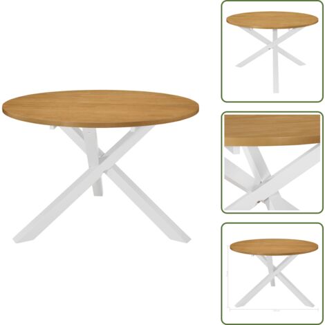 The Living Store Mesa de comedor blanca 120x75 cm MDF - Mesa de comedor blanca