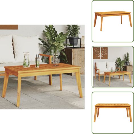 The Living Store Mesa de comedor de jardín madera maciza de acacia 100x55x45 cm - Mesa de comedor