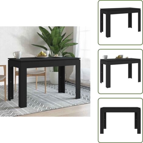 The Living Store Mesa de comedor de madera contrachapada negro 120x60x76 cm - Mesa de madera