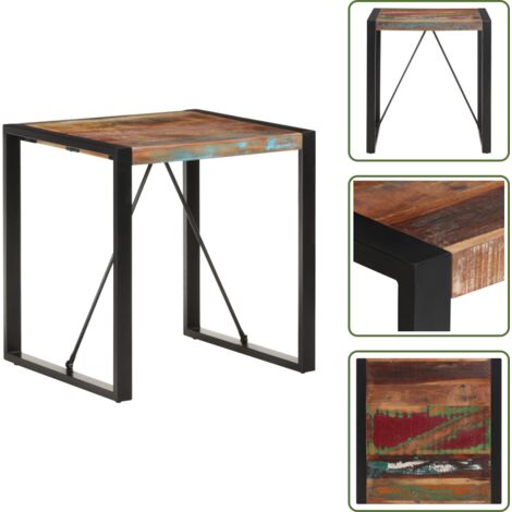 The Living Store Mesa de comedor de madera maciza reciclada 70x70x75 cm - Madera reciclada